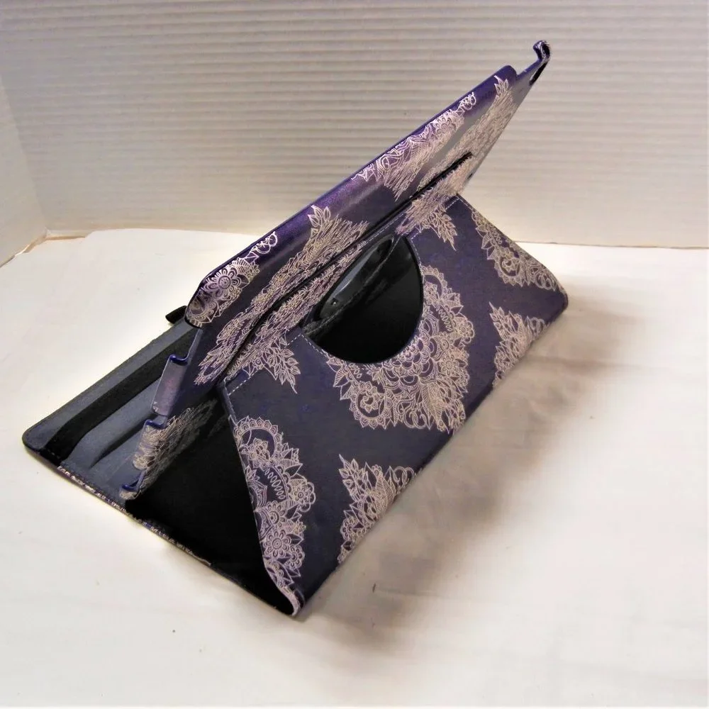 Fintie USA IPAD Tablet Cover Case PURPLE ORNATE 12x9